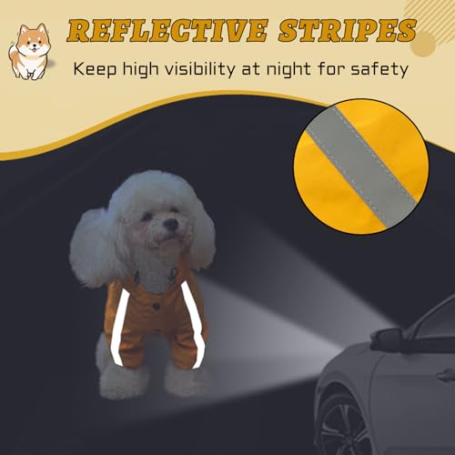 LOS ANDES Capa de chuva para cães, impermeável com capuz para cães pequenos, casaco de chuva para cã