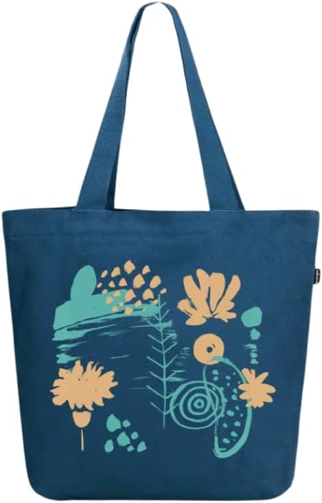 Eco Right Aesthetic Canvas Tote Bag for Women - Large, Reusable, Zippered Tote Bag with Inner Pocket, Perfect for School, Shopping, Work, Beach, Cute & Eco-Friendly Gift for Girls, Teachers, Mothers