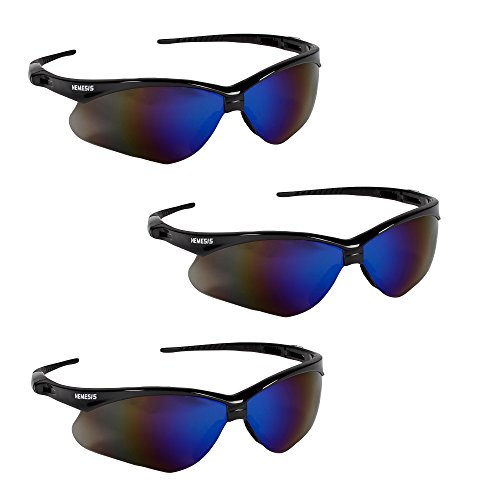 Jackson Safety V30 14481 Nemesis Safety Glasses 3000358 (3 Pair) (Black Frame with Blue Mirror Lens) Jackson Safety V30 14481 Nemesis Safety Glasses 3000358 (3 Pair) (Black Frame with Blue Mirror Lens)