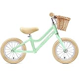 Petimini 12 inch Kids Balance Bike with Basket for 2 3 4 5 6 Years Old Toddler Children, Carbon...