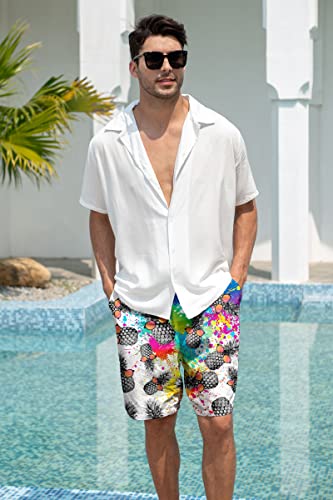 Goodstoworld Men's Novelty Swimtrunks Quick Dry 3D Printed Mesh Lining Beach Board Shorts with Pockets S-4XL2