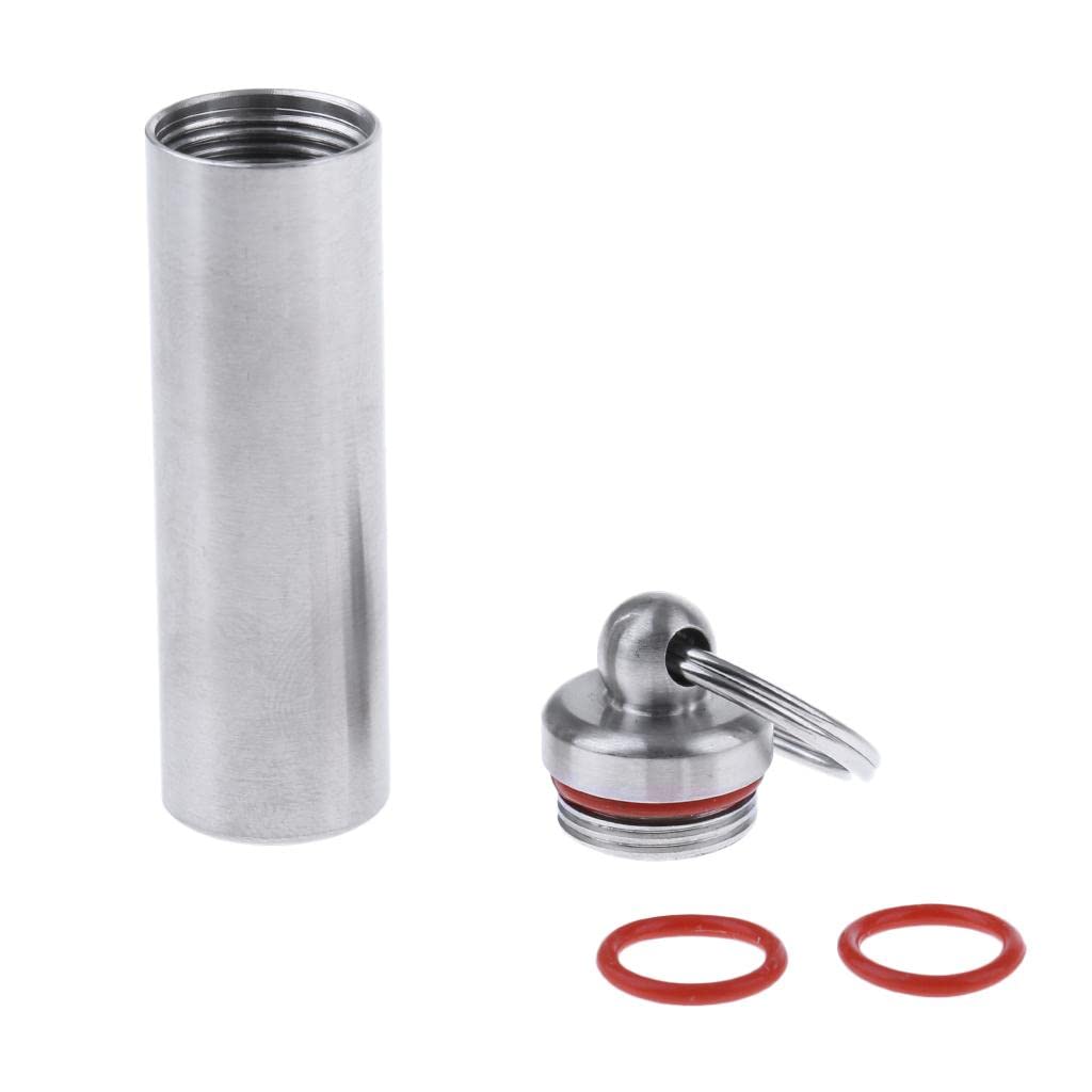 Outdoor Survival Waterproof Pill Bottle Container,56mm Stainless Steel Dry Storage Box Airtight Case Camping | Sporting Goods | Outdoor Sports | Camping & Hiking | Emergency Gear-image-37