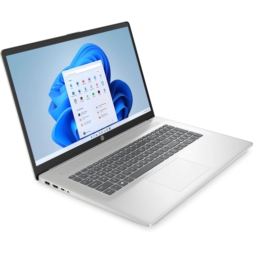 Image of HP 17-cn3053cl 17.3-inch Laptop 13th Gen Intel Core i5 12GB DDR4 RAM 512GB SSD Anti-Glare FHD IPS Intel Iris Xe Graphics HDMI USB-C WiFi Bluetooth Windows 11 Home HD Webcam Natural Silver (Renewed)