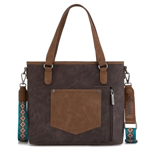 Image of Montana West X Wrangler Tote Bag for Women Western Purses with Detachable Strap Medium Satchel Handbags | with Crossbody Strap