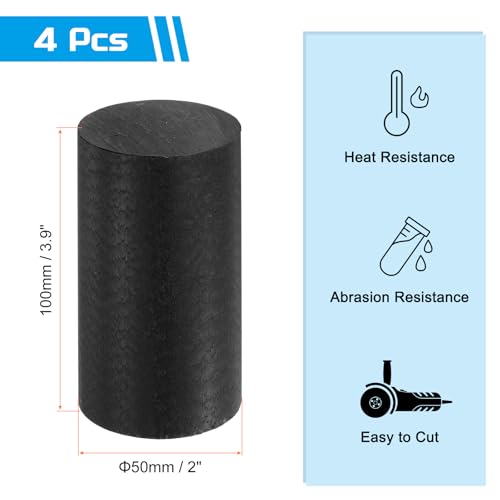 Image of MECCANIXITY ABS Plastic Rod Round Solid Bar 50 mm x 100 mm Black for DIY Model Material, Architectural Model Making, DIY Sand Table, Pack of 4