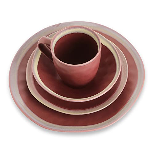 Stone Lain Serafina Stoneware Dinnerware, 32 Piece Set, Wine #TOP2