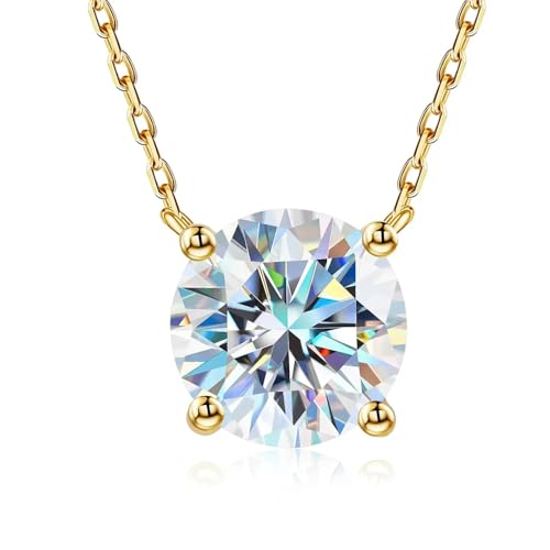 Collar de moissanita de 1 quilate con colgante brillante largo de joyería personalizada