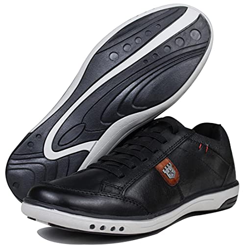 Sapatênis Casual Masculino Urban Couro Milão cor:Preto;Tamanho:41