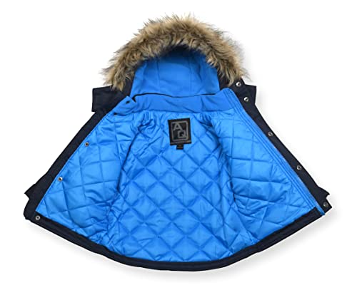 Image of Arctic Quest Boys' Bib Snow Pants and Ski Jacket Water-Resistant Snowsuit For Kids Winter Hooded Jacket, Pure Navy, 7