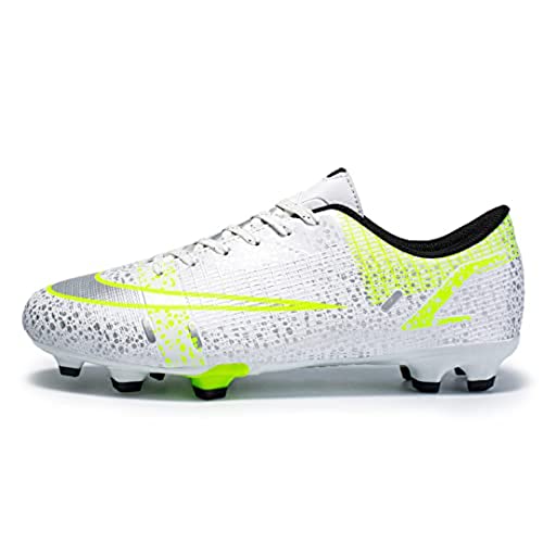 IFIKK Zapatillas de fútbol unisex Zapatos de fútbol Botas de fútbol Profesional al aire libre Botas de entrenamiento, Estilo 6 Blanco, 42.5 EU Cover