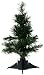 National Tree 18 Inch Fiber Optic Ice Tree in Green Stand with Multicolor Battery Operated LED Lights with Timer (SZI7-172-18B-1)