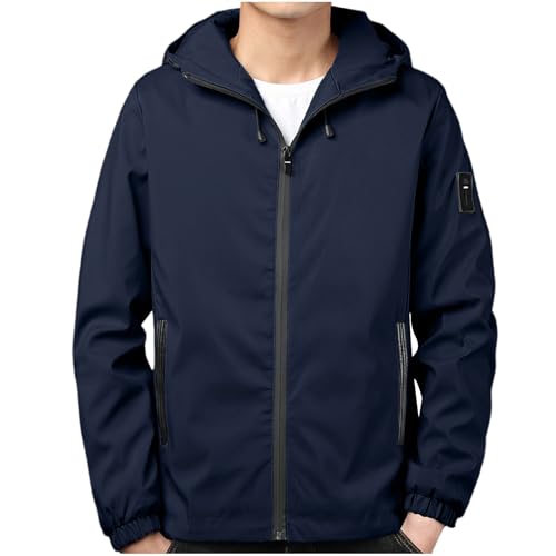 Genérico Chaqueta Hombre Invierno Softshell Hombre Larga Beisbol Softshell Deportiva Chaquetas Ligera Nieve Impermeable Negra Ropa Oferta Flash 2#Marina de Guerra XL