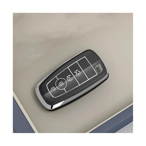 Coque de clé TPU noir 4 boutons pour Ford Mustang Explorer Ranger