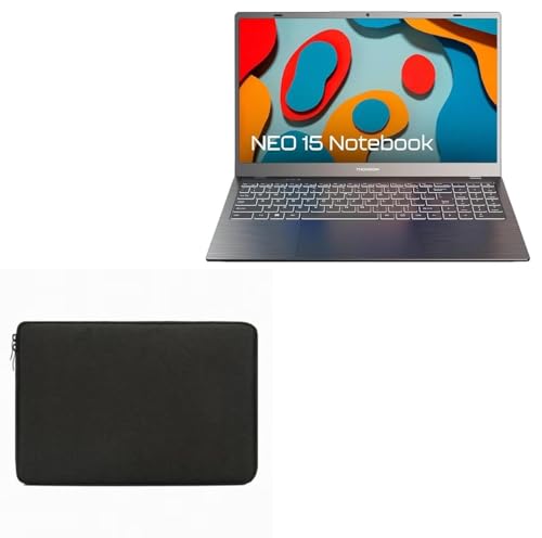 BoxWave Case Compatible with Thomson IN-N15I NEO - QuickZip PlushSuit, Dual Zipper Sleeve Pouch Case with Soft Interior - Jet Black