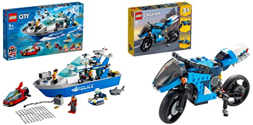 Image of LEGO Patrol Boat 60277+Superbike 31114 - (Set of 2 Toys) Pack of 2 Pcs, Assorted