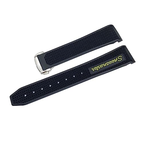 Bracelet montre caoutchouc 21mm jaune compatible Omega Speedmaster Seamaster