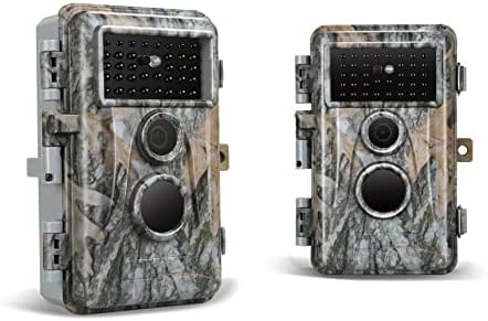 2-Pack Game & Trail Camera, 64MP 1296P H.264 MP4 Video Cam with 940nm No Glow Night Vision Motion Activated IP66 Waterproof for Outdoor Wildlife Monitoring, Yard Security, Animal Observation