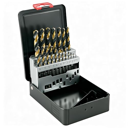 NORTOOLS Metallbohrer Set 19 -tlg Bohrer Set HSS M2 Turbobohrer Spiralbohrersatz Aufsätze für Bohrmaschinen für legiertem Stahl, Blech