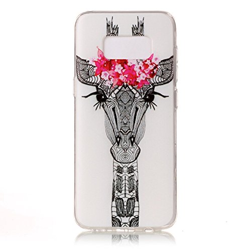 Samsung Galaxy S8 Case,Samsung S8 TPU Case,Ultra Thin Transparent Clear Flexible Silicone Cover for Samsung Galaxy S8,Case for Samsung S8 with 5.8 inch,Cool 3D Romantic Flower Animal Cartoon Design Printed Drawing Pattern Protective Back Cover Case for Samsung Galaxy S8