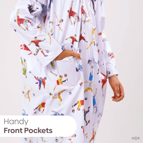 Image of Haus and Kinder Kids Raincoat with Hood - 1 Piece | Waterproof, Light Blue, Age 6-10, with Pockets