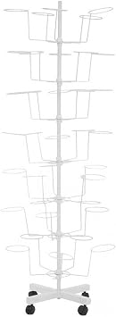 7-Tier Hat Stand Rotating Hat Rack Spinner Hat Display Stand Metal Hat Rack Display Adjustable Cap Rack Free Standing Hat Hanger Organizer Free Standing for Caps Door Wall Baseball Caps Multiple Hats
