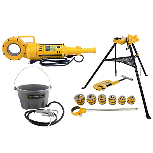 Steel Dragon Tools 700 Power Drive 41935 with 12R Ratchet Threader 2A Cutter 460 Tristand and 418 Oiler Bucket