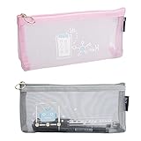 estuche transparente para lapices Material resistente al agua: las bolsas de lápices transparentes están hechas de material de nailon de calidad, resistente al agua y duradero, suave al tacto y no es fácil de romper.