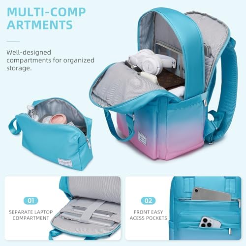 LARVENDER Carry on Luggage Sets 3 Piece, 20 Inch Suitcases, Cotton Candy - 2