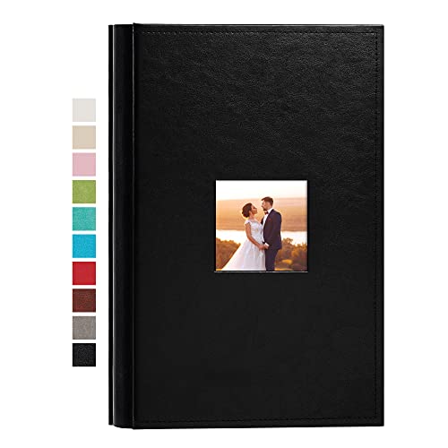 potricher Small Photo Album 4x6 300 Photos, Leather Cover, Black