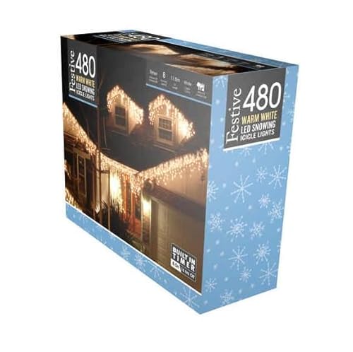 Festive Productiions Snowing Icicle Lights Warm White 480