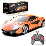 AEROQUEST McLaren 570S 2.4Ghz RC Car, Official Licensed 1/24 Scale Racing Toy, RC Car Gifts for Age 3-9 Boys & Girls, Orange