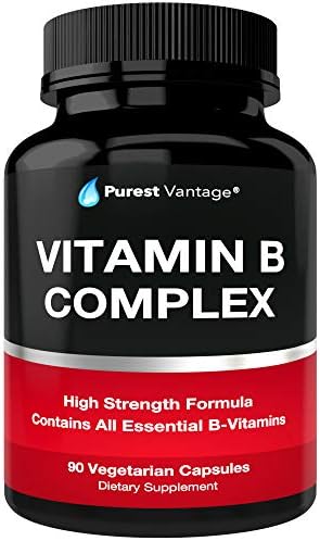 Vitamin B Complex Vitamins B12, B1, B2, B3, B5, B6, B7, B9, Folic Acid - Super B Complex Vitamins for Women, Men, Adults – Aids in Energy, Stress, and Immunity - 90 Vegetarian Capsules