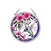 Amia Handpainted Glass Pink Morning Glory and Hummingbird Suncatcher, 4-1/2-Inch (7245)