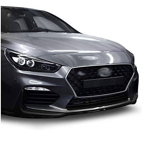 Frontschwert Designline Folie Dekor für Fahrzeug Front Auto Aufkleber selbstklebend Kfz Zubehör Streifen Zierleiste Passgenau D017 (Schwarz Glanz)