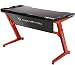 Ficmax Ergonomic Gaming Desk Computer Table Z-Shaped Gaming PC Desk with LED Lights, Durable Gaming Computer Desk for E-Sports Gamer(Red-Black)