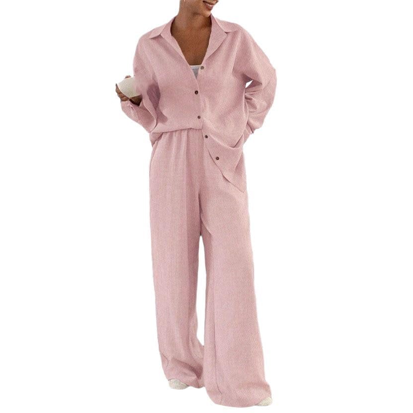 Ensemble 2 pièces femme lin de qualité supérieure coupe ample élégante