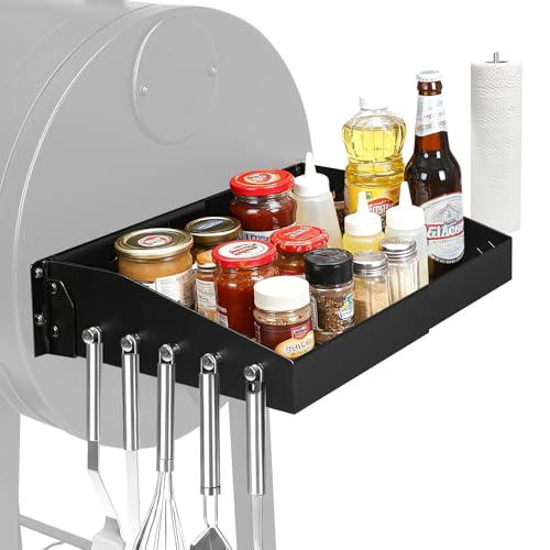 GRISUN Adjustable Grill Side Shelf - Folding Prep Table for Pit Boss 540/700FB, Camp Chef & Char Griller and Dyna-Glo