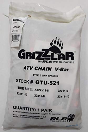 Grizzlar Gtu-521 Atv 2 Link Ladder Alloy Tire Chains With Tensioners 22X11-8 22X11-9 22X11-10 23X11-10 #TOP1