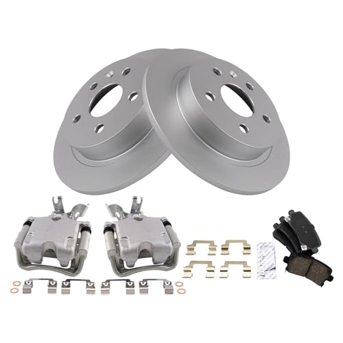 Image of TRQ Rear Brake Pad and Rotor Set Ceramic Solid Rotors Calipers | For 2014-2015 Chevrolet Malibu L4 2.0L