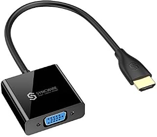 Syncwire HDMI to VGA, 1080P HDMI Male to VGA Female Adapter [Gold-Plated / Audio and Micro USB Port ]for Computer, Desktop, Laptop, PC, Monitor, Projector, HDTV, Xbox and More