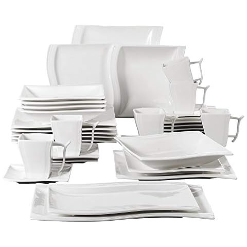 MALACASA serie Flora, Juegos de Vajillas de Porcelana Cover