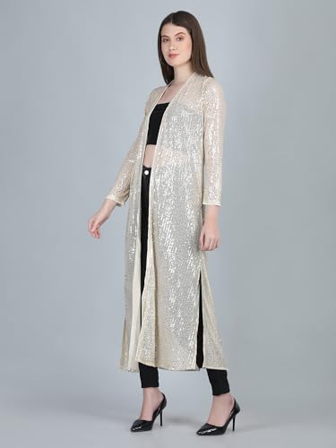 Image of Women's Long Power Net Sequinned Shrug