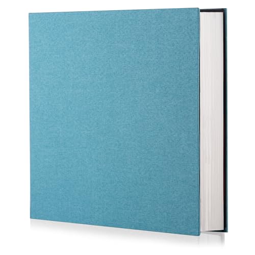 HenPisen Photo Album Self Adhesive Scrapbook Album for 4×6 Pictures DIY Magnetic Linen Cover Album 15 Sheets/30 Blank Pages for Family Wedding, Birthday, Christmas, Anniversary (Sky Blue)