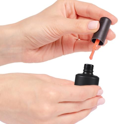 Botellas vacías con cepillo de 15ml hechas de plástico resistente para esmalte de uñas 4