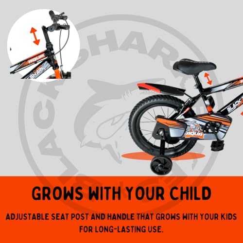 Image of BLACK SHARK Aqua Bikes for Kids Bike Brake | Bicycle for Boys & Girls | Frame | 90% Pre-Assembled |