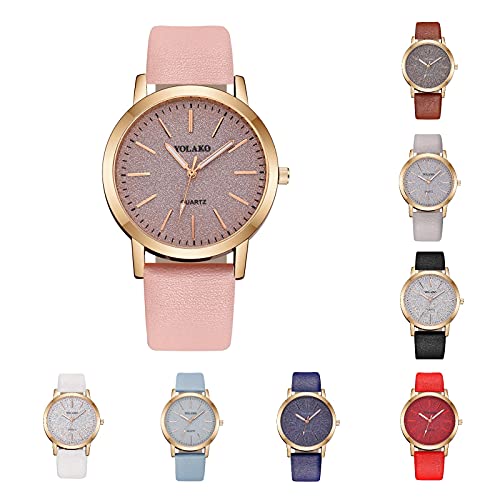 Montres Femmes Bracelet en Cuir Montres à Quartz de Luxe étanche Mode Montre-Bracelet créative pour Femmes Filles Dames La Remise des Diplômes Montre pour Dames Montre à Quartz d'affaires (D) Cover