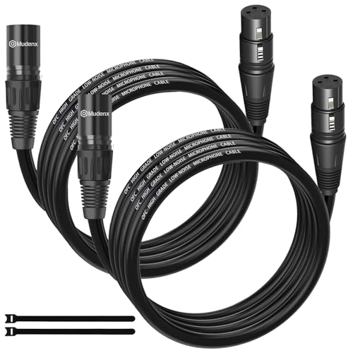 Câble XLR mâle vers femelle 3m lot de 2 câbles de raccordement XLR à 3 broches blindé et équilibré