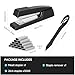 Classic Desktop Stapler Set, All-Metal Full Strip Stapler with 3000 Staples, 2-in-1 Staple Remover and Letter Opener, 25 Sheet Capacity, Black