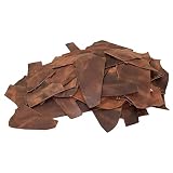 European Leather Work 5-6 oz. (2-2.4mm) Thickness Oil Tanned Scraps Size: 2 LB - Bourbon Brown Cowhi