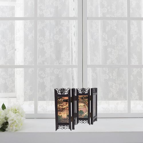 Mini-écran décoratif pliable style chinois pour décoration intérieure - 7